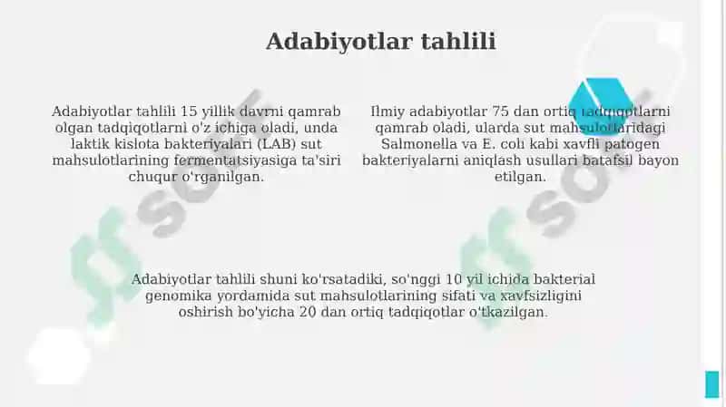 Sut mahsulotlarini bakterial tarkibi bo‘yicha tahlil qilish loyihasi 4