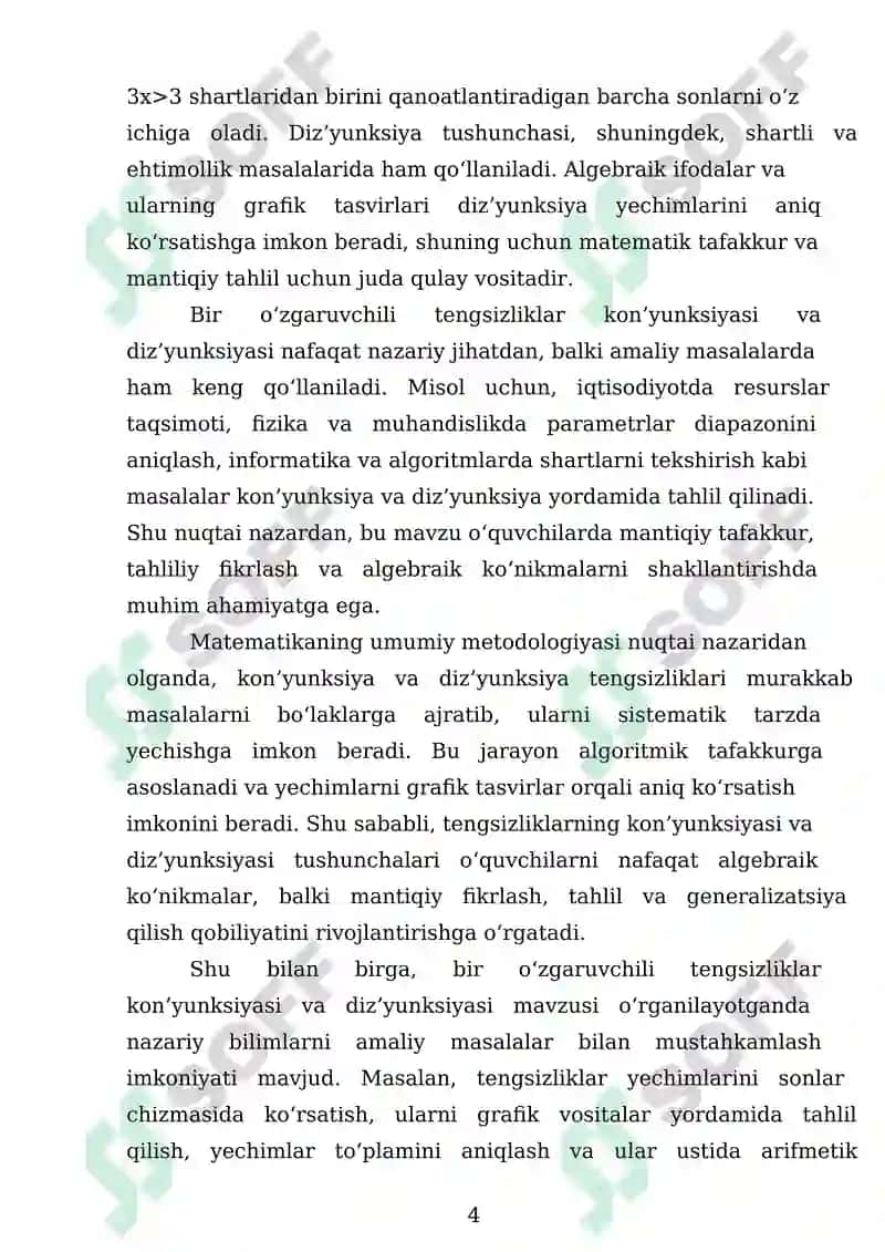 Bir O'zgaruvchili Tengsizliklar Konyunksiyasi va Dizyunksiyasi 4