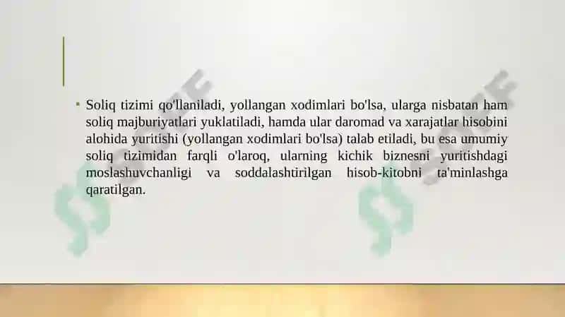 Yakka tartibdagi tadbirkorlarning daromadlariga soliq solishning o'ziga xos xususiyatlari 4