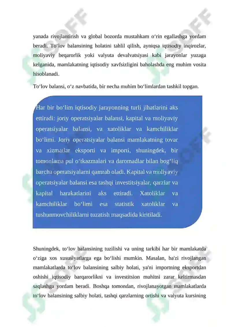 To'lov balansining mohiyati va tarkibi 4