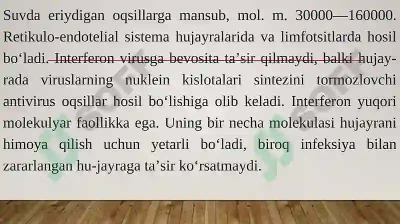 Interferon va sitokinlar sintezlanishi, ta’sir mexanizimi 4