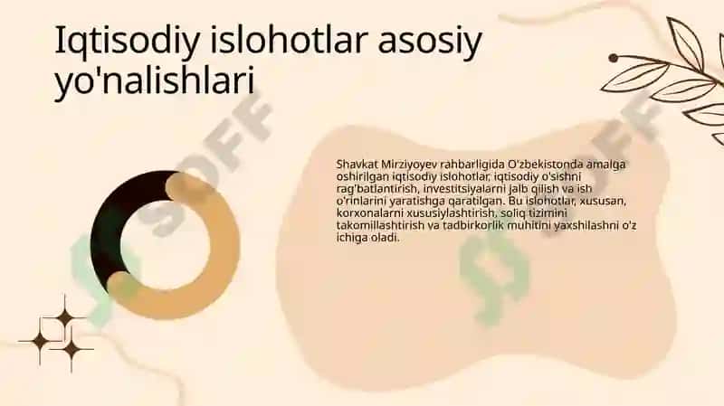 Shavkat Mirziyoyev rahbarligida O'zbekistonda amalga oshirilgan iqtisodiy islohotlar 4