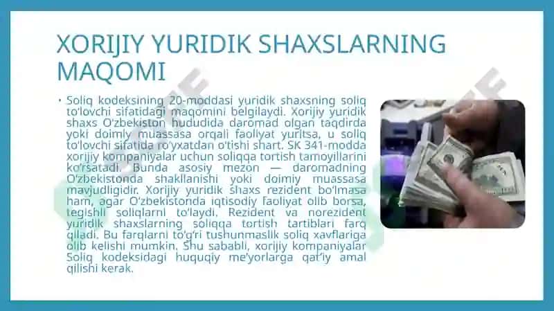 Chet el yuridik shaxsining faoliyati ni rejalashtirish va nazorat qilish doirasi 4