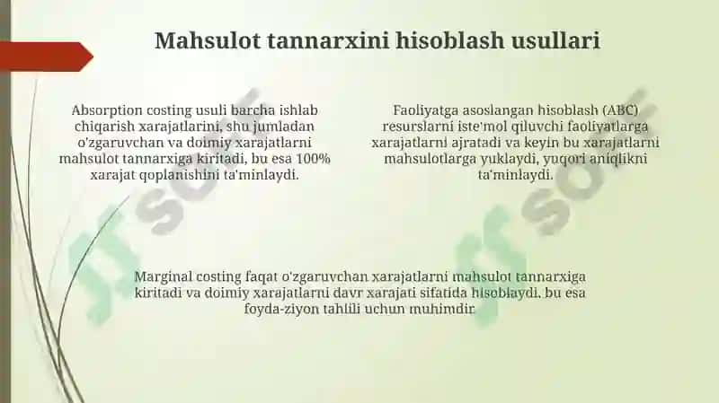 Ishlabchiqarishxarajatlariyolidavarentabelliklarnianiqlashyollari 4