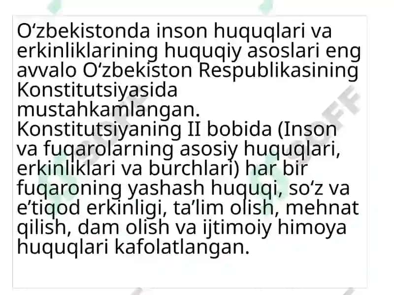 O’zbekistonda inson huquqlari va erkinliklari kafolatining yaratilishi 4