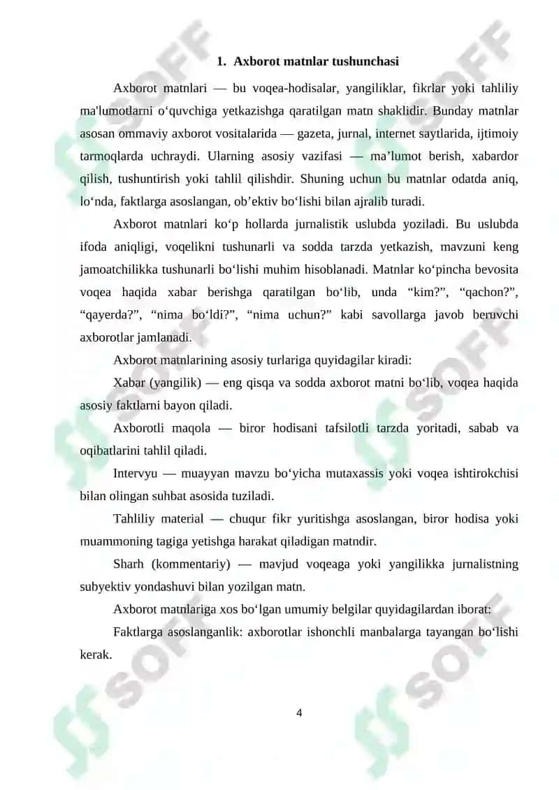 Axborot matnlar bilan ishlash va media madaniyat 4