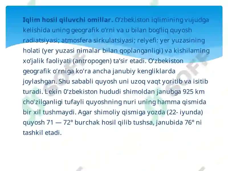 O`ZBEKISTON IQLIMI YIL FASILLARI 4