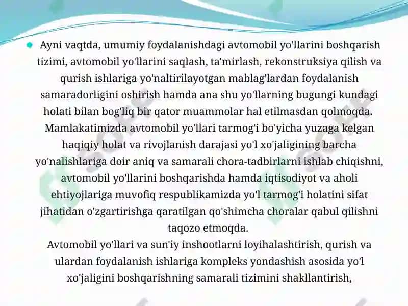 Yo’lkorxonalari yo’lustalari ning asosiy vazifalari va kunlik ishtadbirlari 4