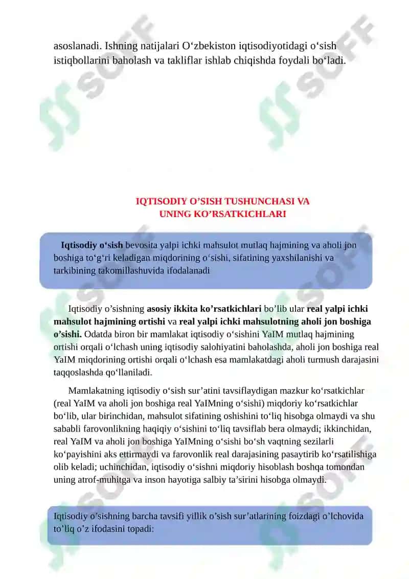 Iqtisodiy o’sishning mohiyati, asosiy tavsifnomasi va modeli 4