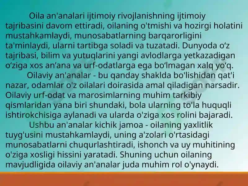 Oiladagi bola tarbiyasida milliy an’analardan foydalanish 4