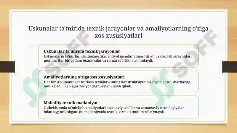 Jihozlarning asosiy turlari va ularning ta'mirlashdagi muhim roli 4