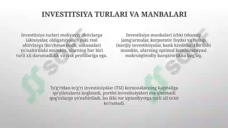 Iqtisodiy islohotlar va investitsiyalar 4