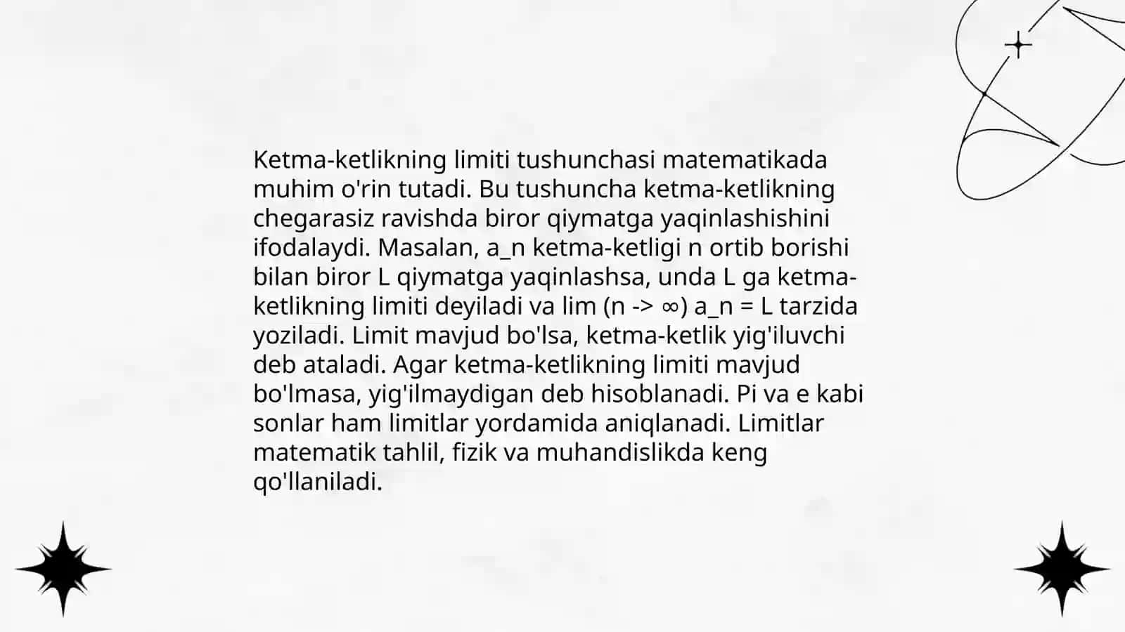 Sonli ketma-ketlik tushunchasi.Ketma-ketlikning limiti 4