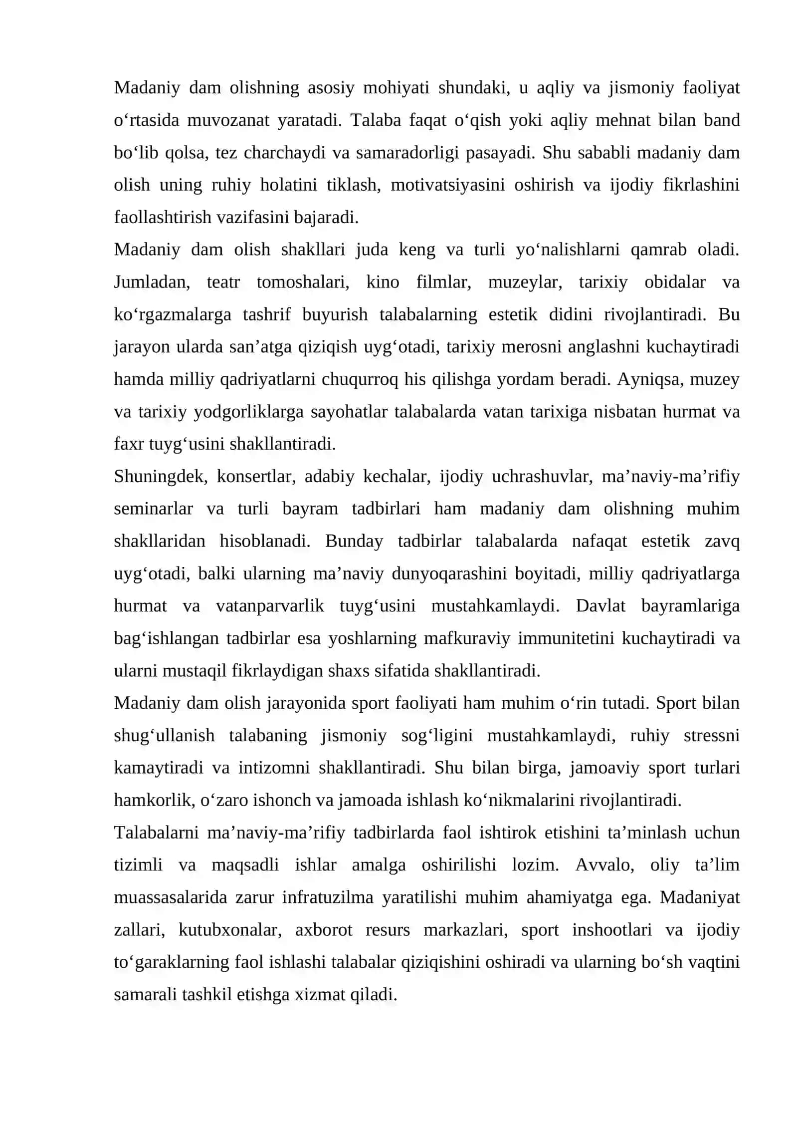 Talabalarning ma`naviy-ma`rifiy dunyoqarashini shakllari 4
