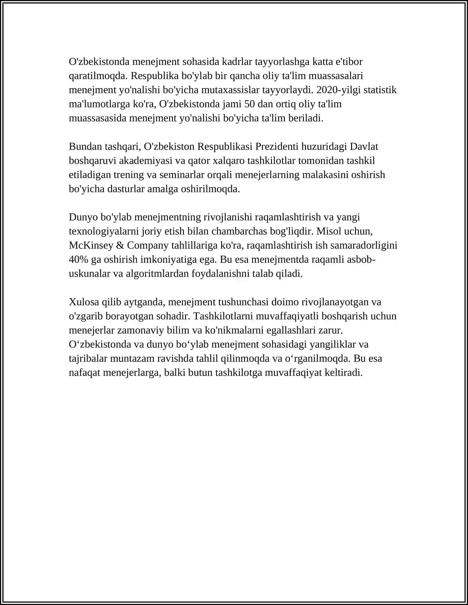MENEJMENT NAZARIYASI ASOSLARI 4