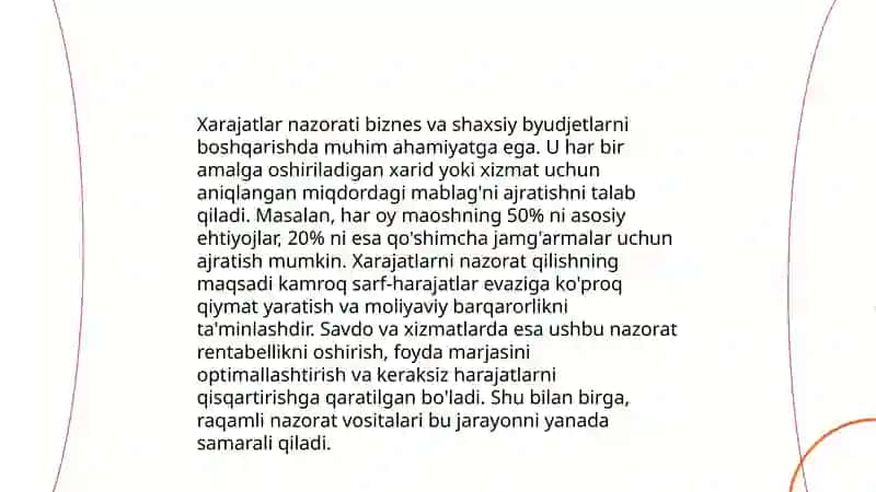 Xarajat haqida tushuncha va ularning turli xil belgilarga qarab turkumlanishi 4