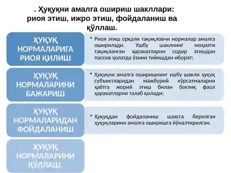 Ҳуқуқни амалга ошириш 4