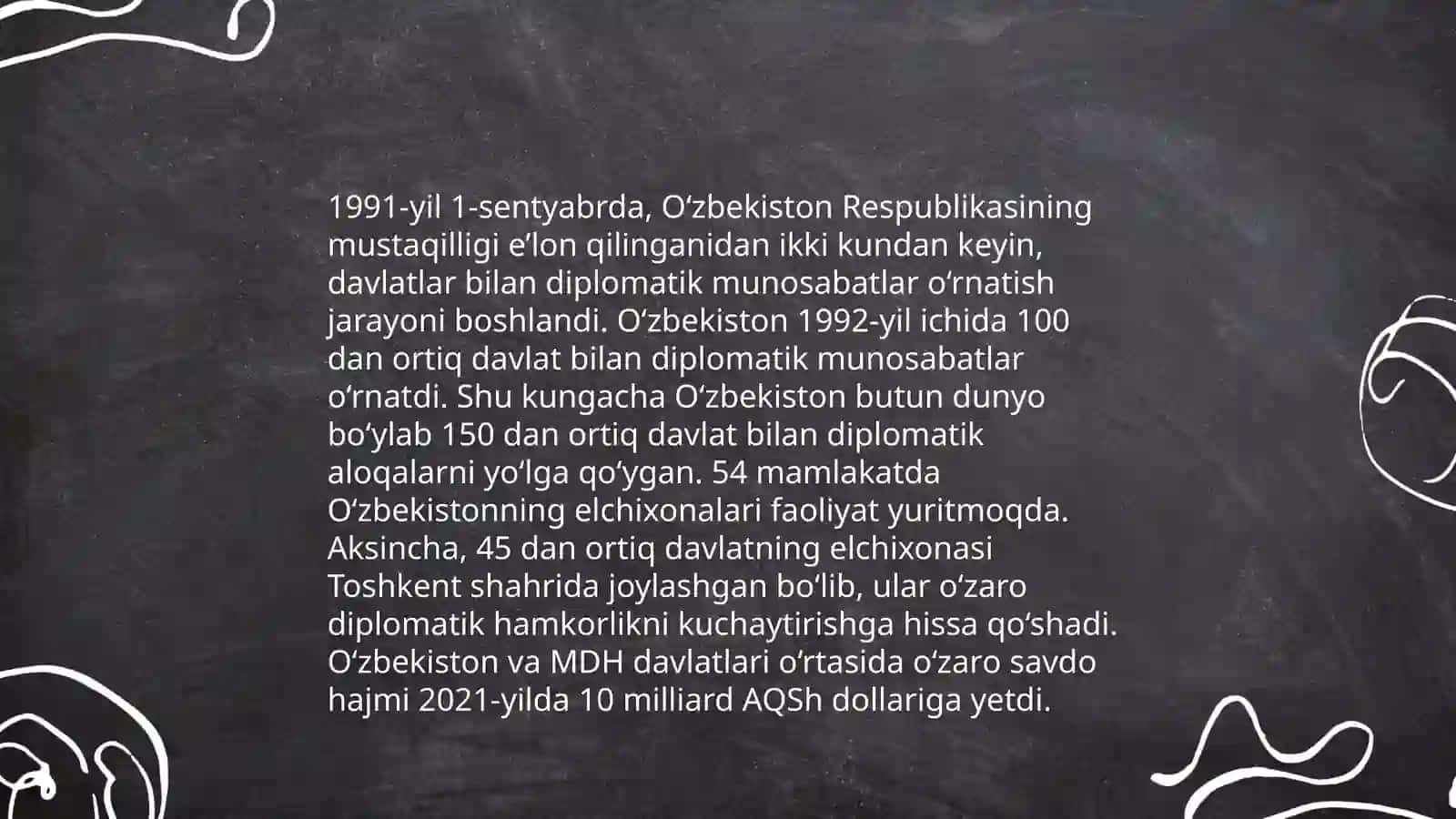 MUSTAQILLIK YILLARIDA O’ZBEKISTONNING TASHQI SIYOSATI – MUSTAQIL DAVLATLAR HAMDO’STLIGI Misolida 4