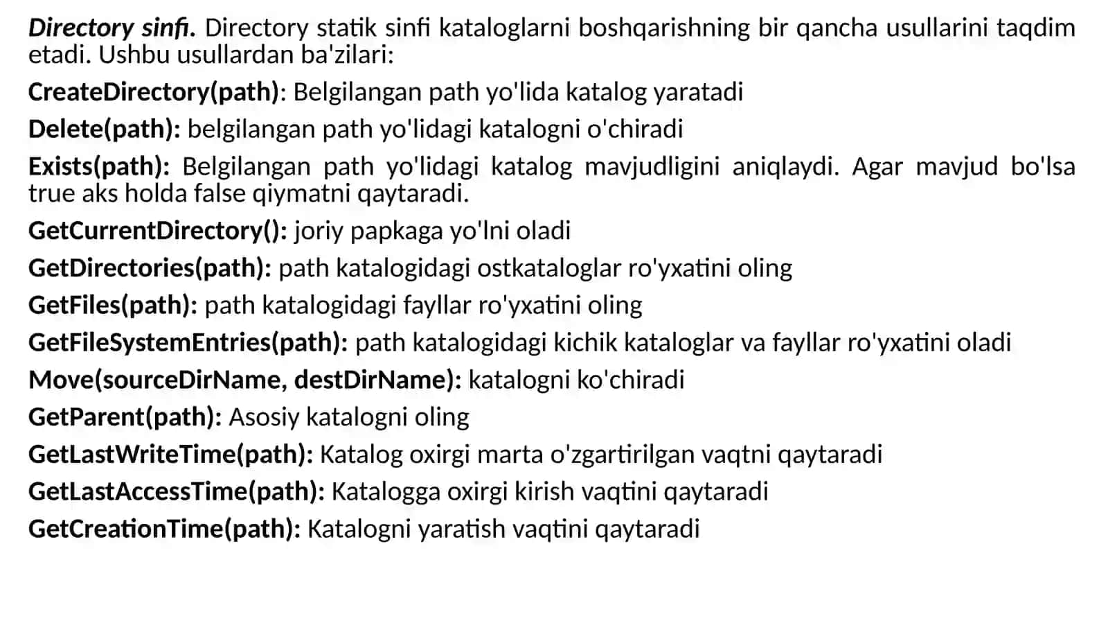 C# TILINING ASOSIY TUSHUNCHALARI 4