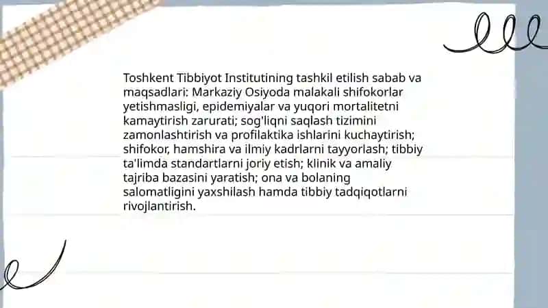 Turkiston Davlat universiteti va Toshkent tibbiyot institutining tashkil etilishi tarixi 4