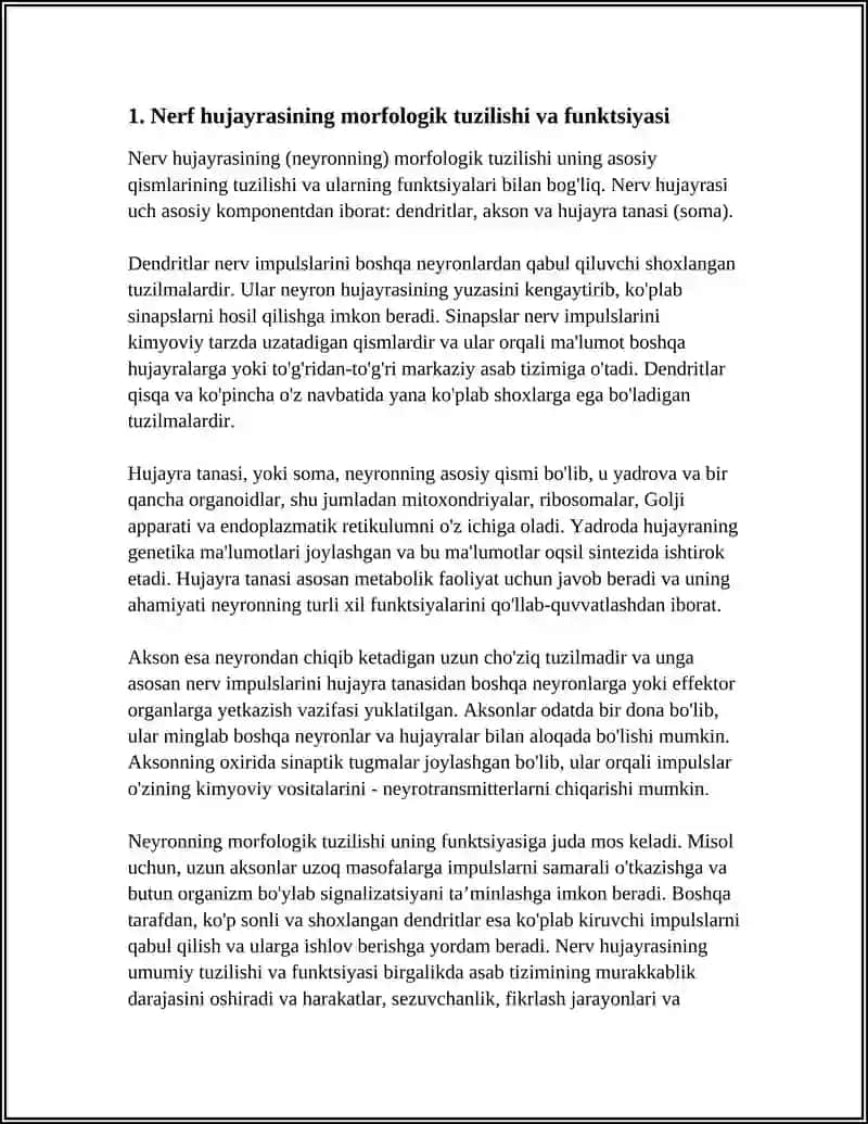 NERF TUZILISHI VA UNING PSIXIK JARAYONLARIDAGI RO'LI 4
