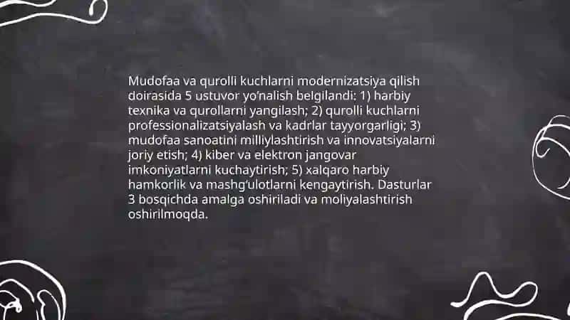Milliy havfsizlikni taminlash borasida amalga oshirilayotgan ishlar 4
