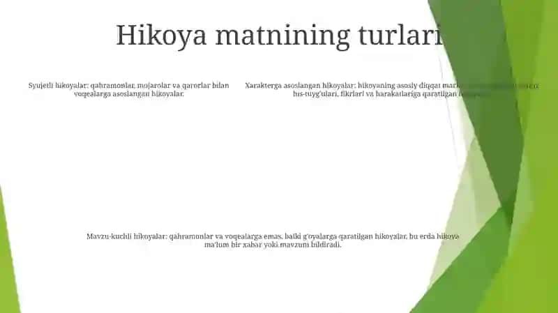 Hikoya Matnli Tahlil 4
