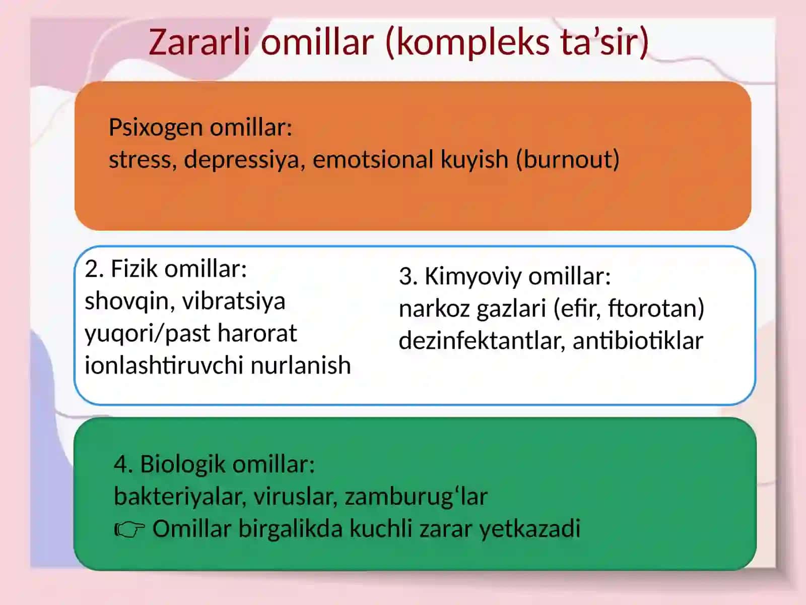 Ishlab chiqarish korxonalarida shifokor ishining gigiyenik jihatlari. 
Ishchilami tibbiy ko‘rikdan 4