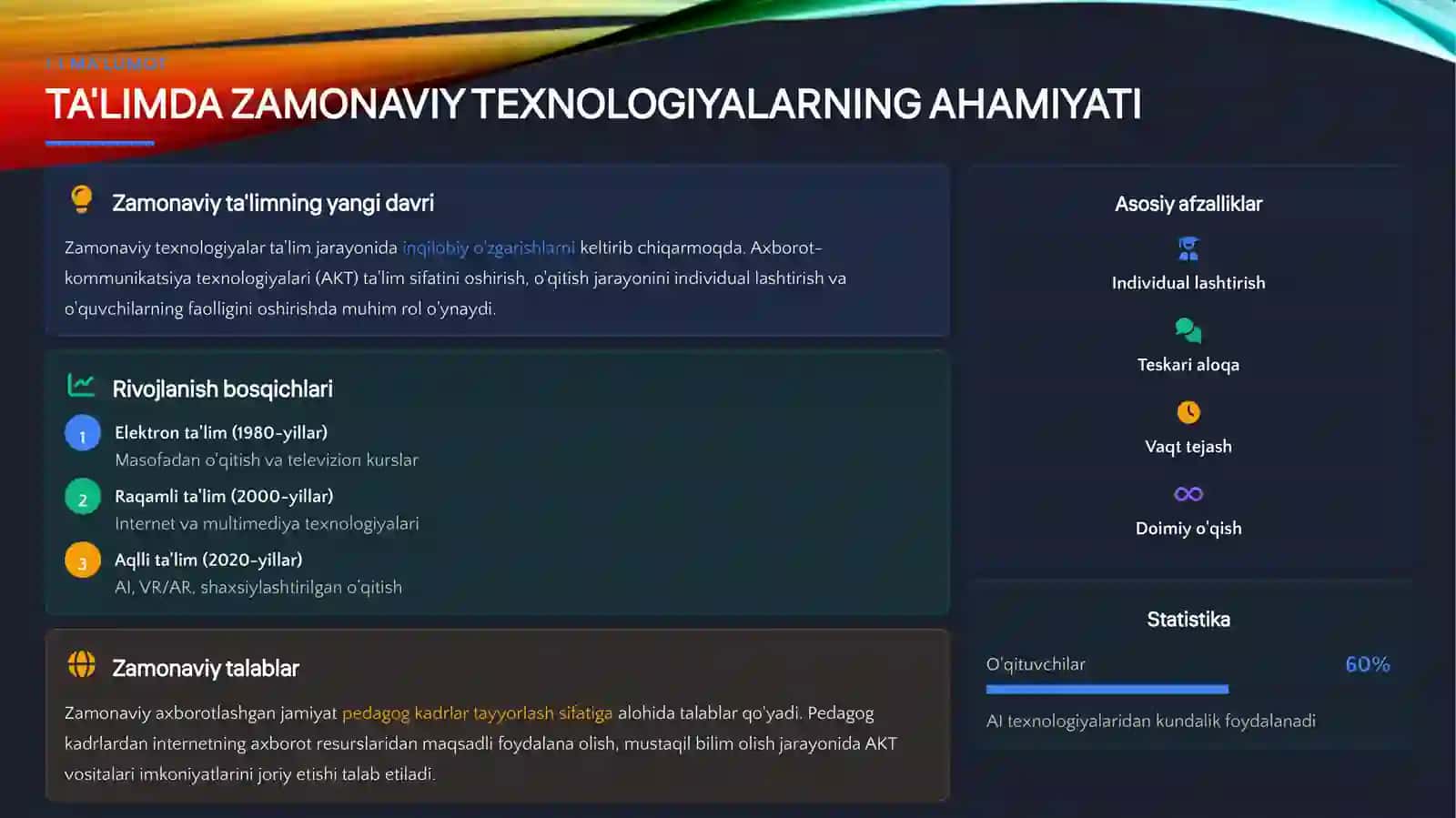 ZAMONAVIY TEXNOLOGIYALARNING KASBIY VA PEDAGOGIK KOMPETENTLIKNI RIVOJLANTIRISHDAGI O'RNI 4