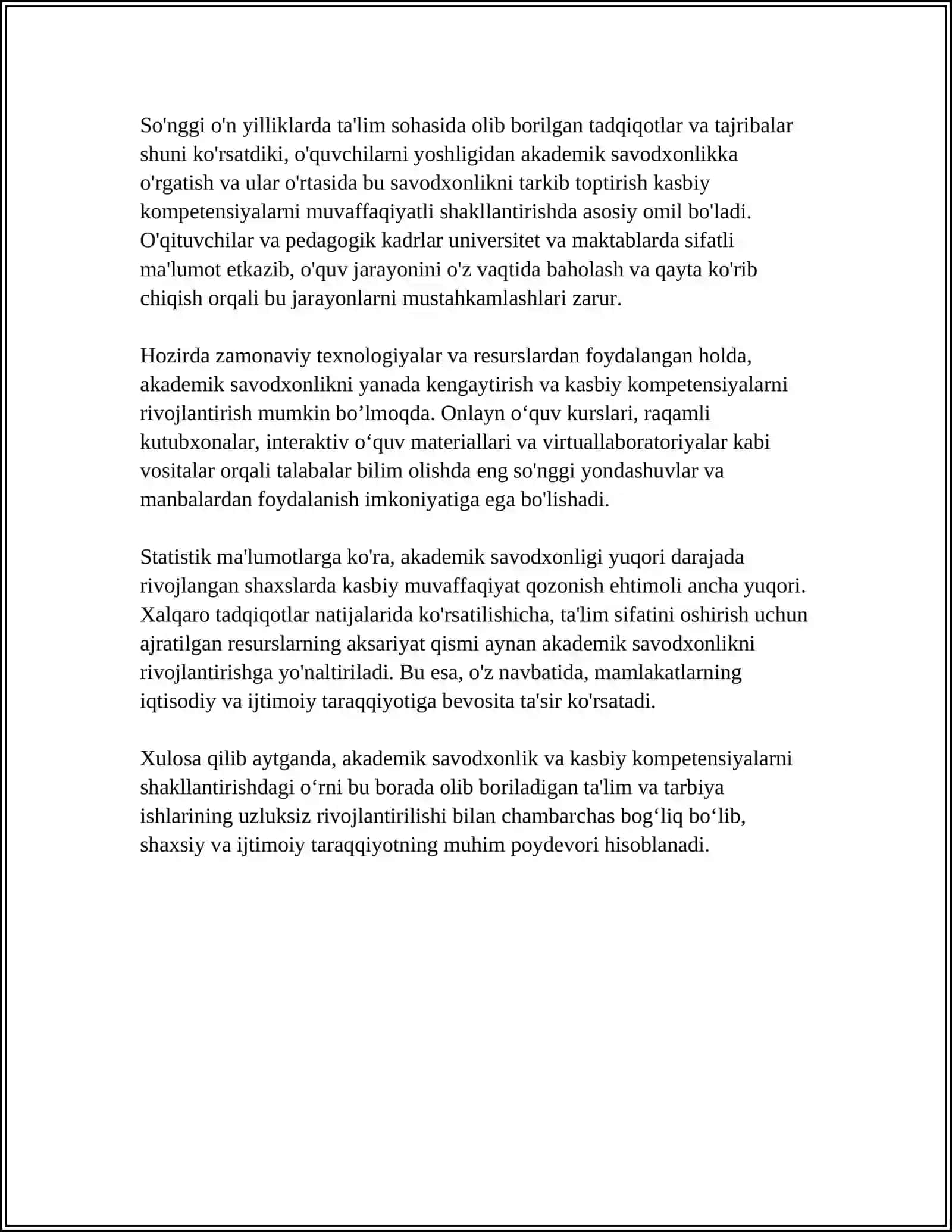 AKADEMIK SAVODXONLIK KASBIY KOMPETENSIYALARNI SHAKLLANTIRISH 4