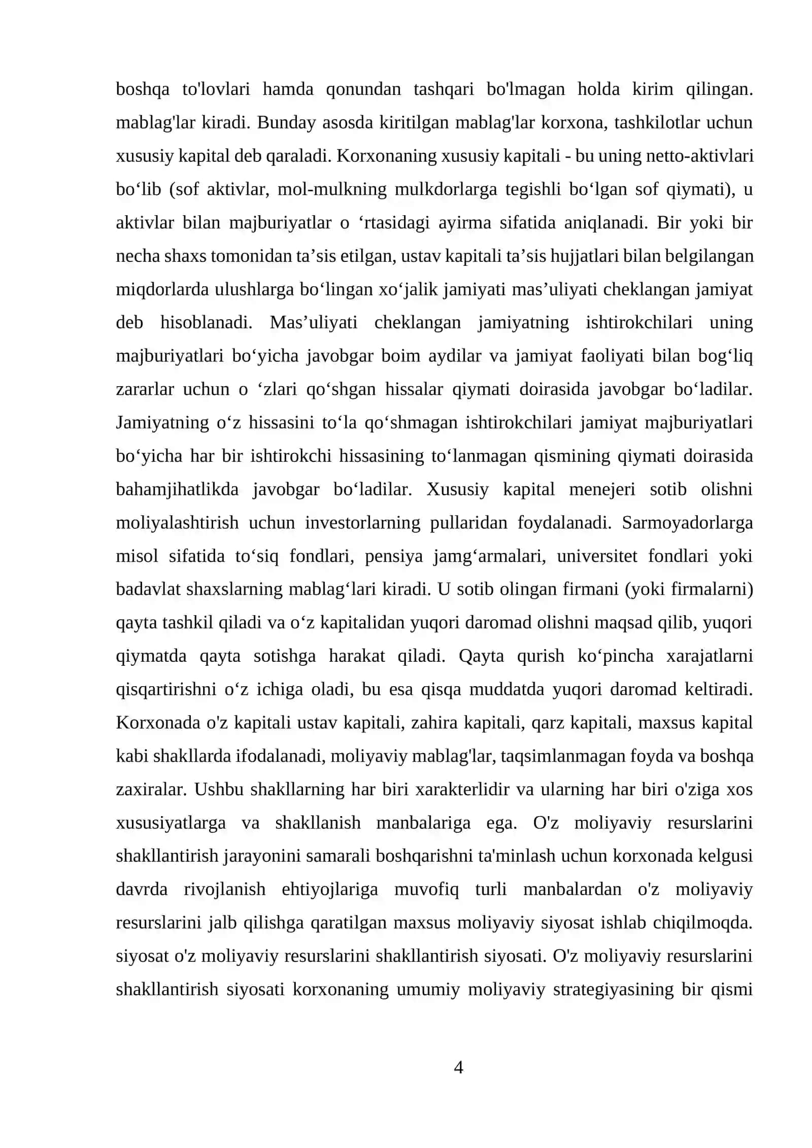 Xususiy kapital to'grisidagi hisobotni tuzish 4