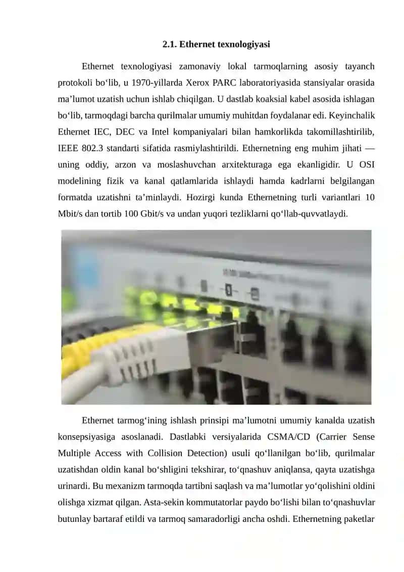 Ethernet, Fast Ethernet, Token Ring texnologiyalari 4