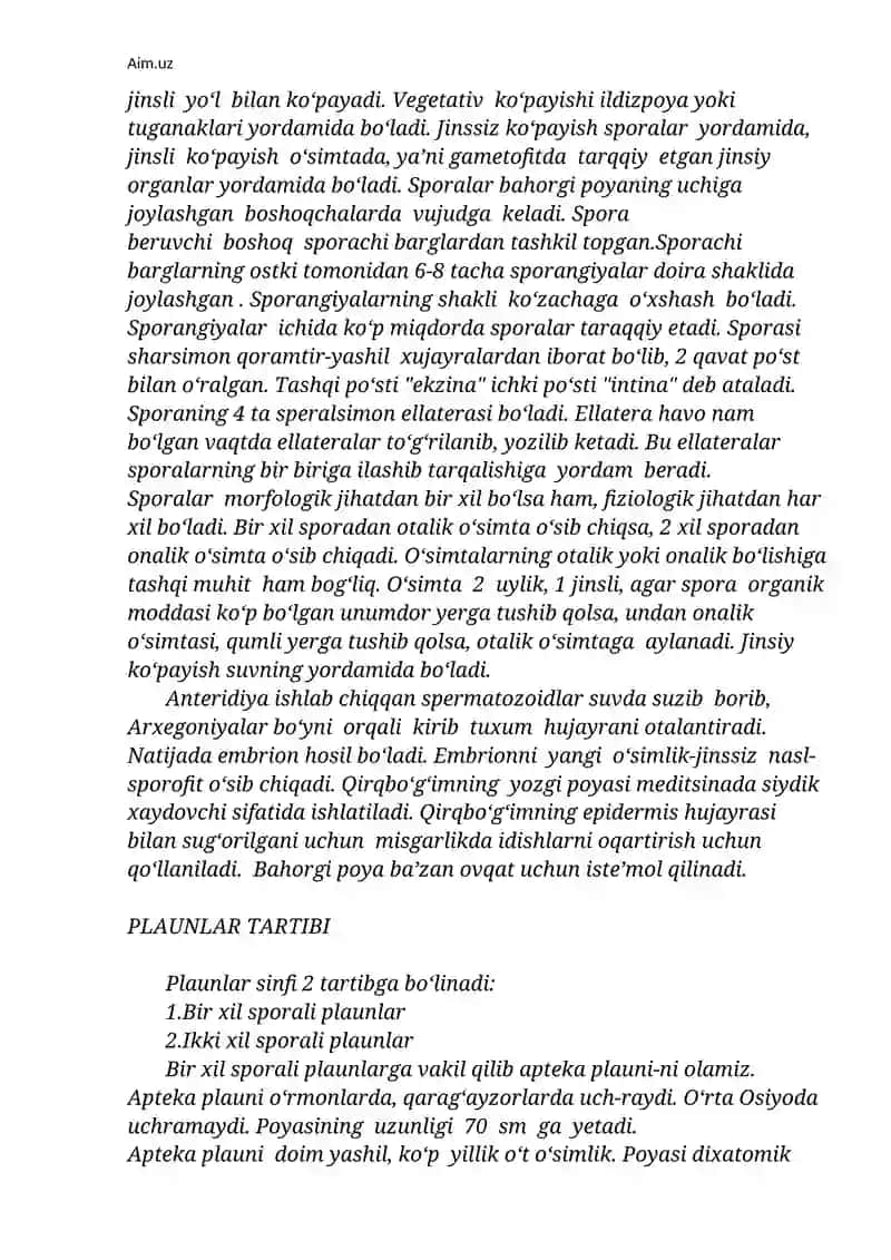 Qirqquloqsimonlilar. Yuksak o‘simliklar evolyutsiyasi. Ochiq urug‘lilar. 4