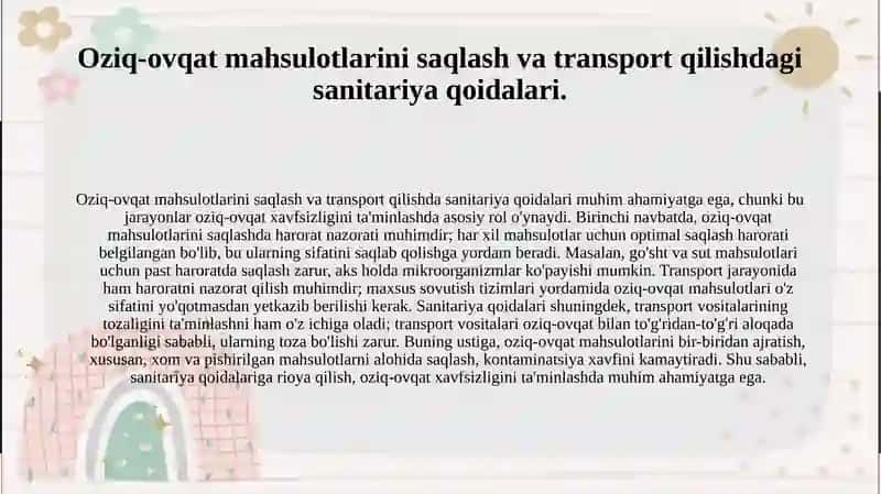 Oziq ovqat mahsulotlari sifat va xavfsizligini boshqarishni asosiy elementlari 4