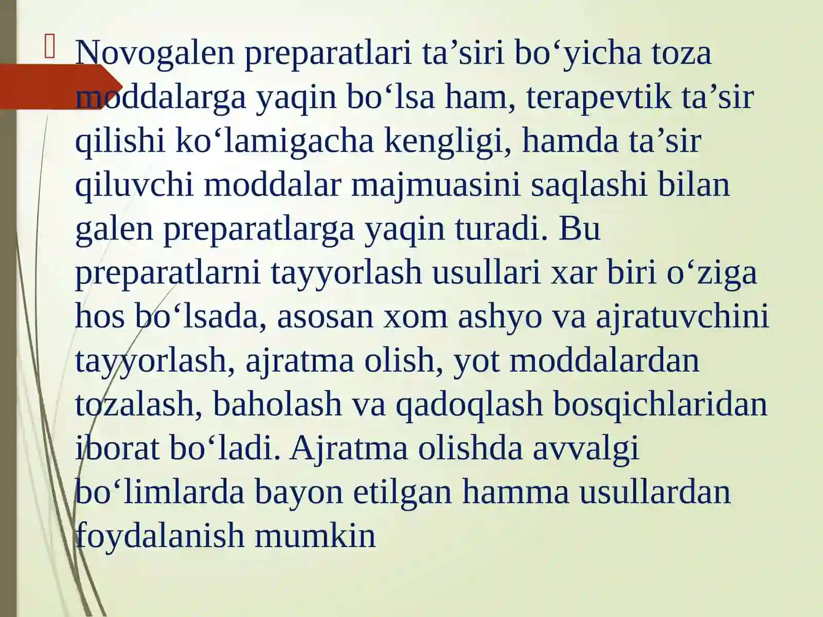Novogalen preparatlarini olish texnologiyasi 4
