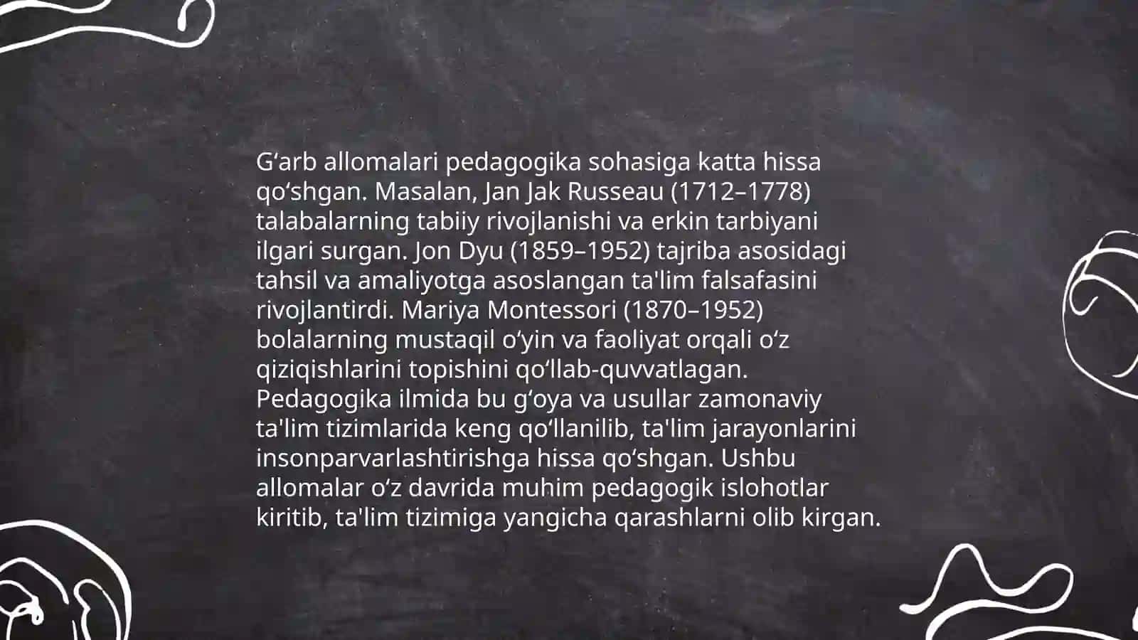 Beshta sharq va beshta gʻarb allomalarning kreativ pedagogikaga qoʻshgan hissalari 4
