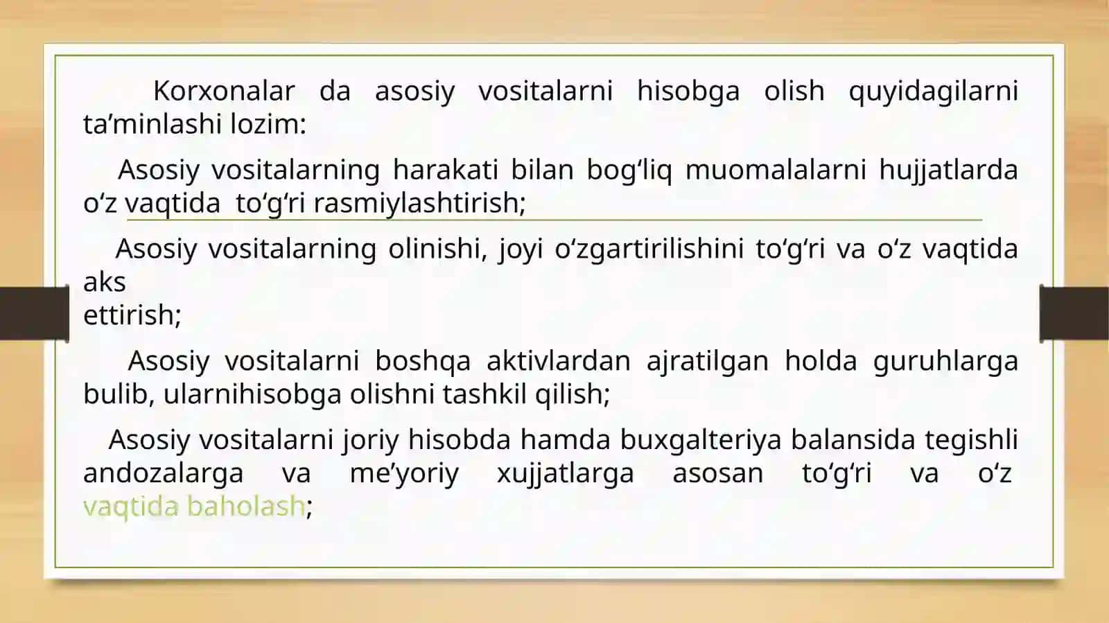 Asosiy vositalar hisobining ahamiyati va vazifalari 4