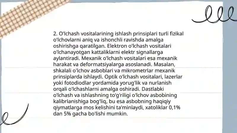 Zamonaviy ölchash vositalari va ularning tavsiflari 4