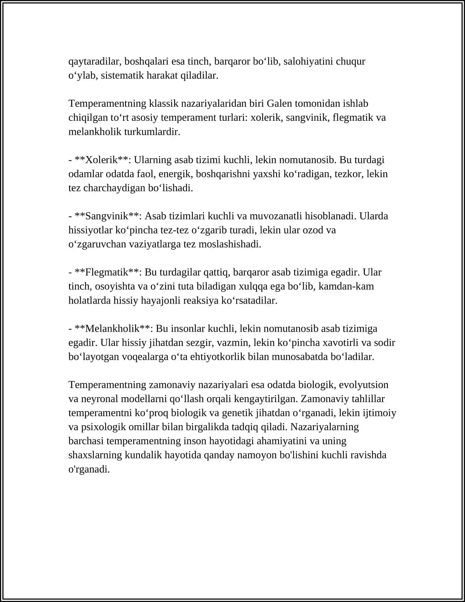 TEMPERAMENT VA UNING NAZARIYALARI 4