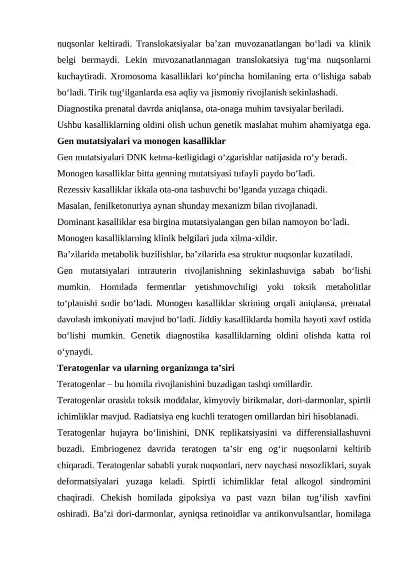 ONA QORNIDA RIVOJLANISH PATOLOGIYASI 4