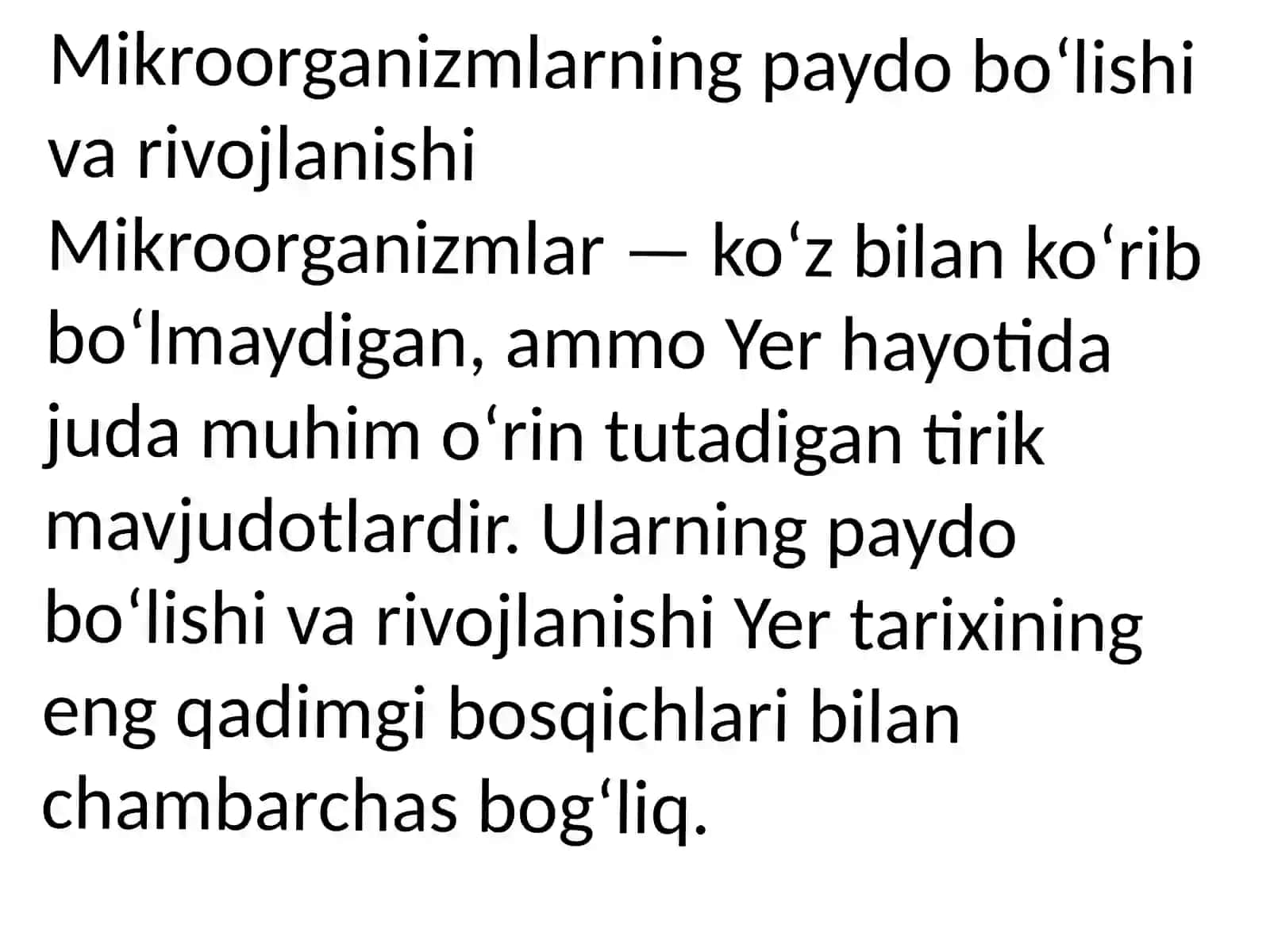 Mikroorganizmlarning paydo bo‘lishi va rivojlanishi 4
