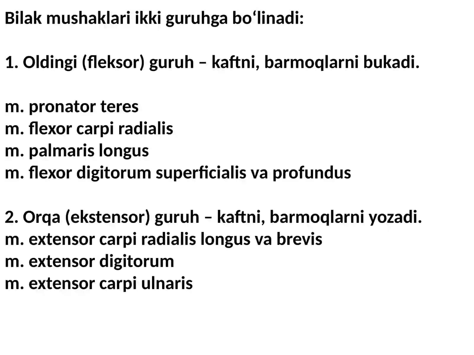 Bilak, tirsak, tirsak chuqurchasi va tirsak boʻgʻimi klinik anatomiyasi 4