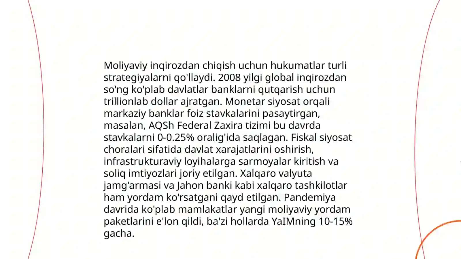 Rivojlangan mamlakatlarda jahon moliyaviy inqirozidan chiqish borasida amalga oshirilayotgan chora-tadbirlar tahlili va diversifikatsiyalash siyosatining ahamiyati 4