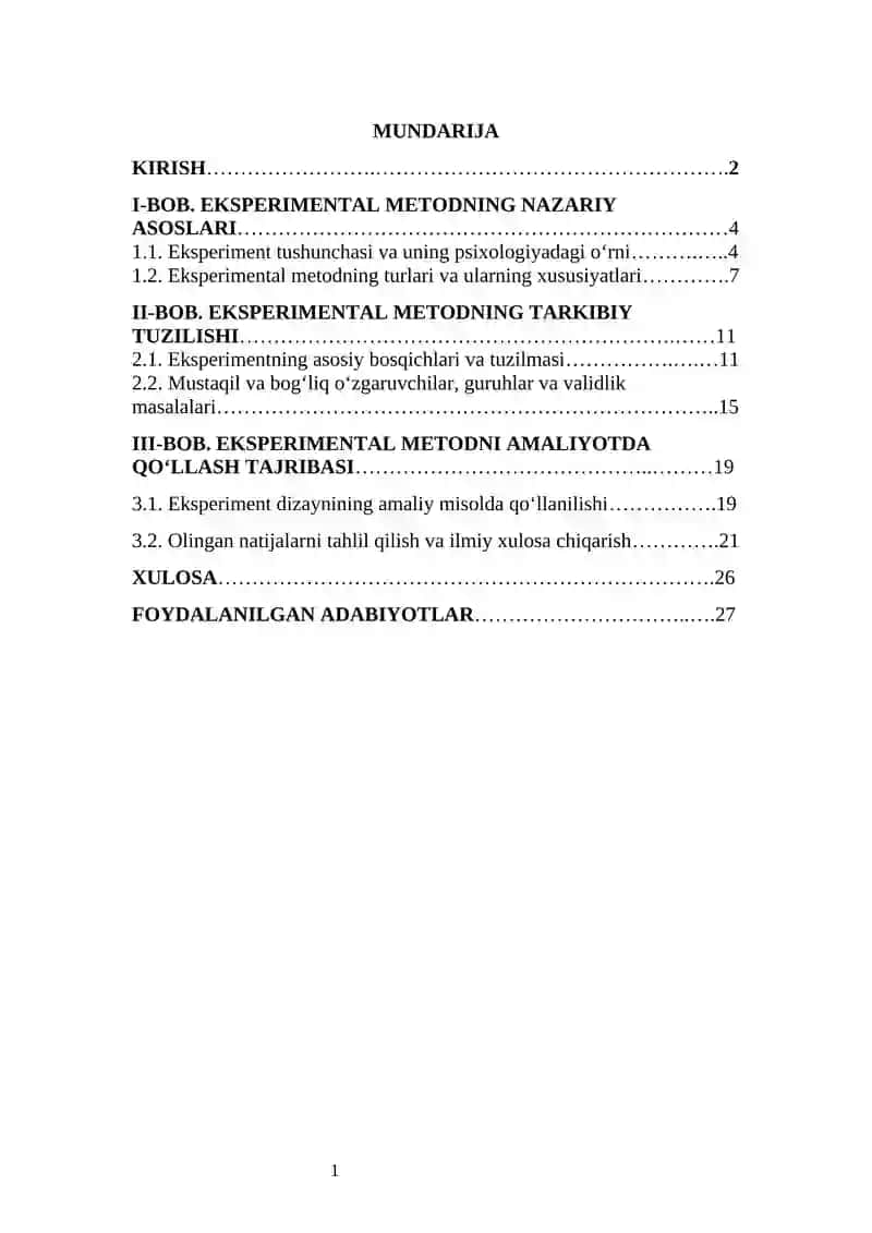 Eksprimental metodning tarkibiy tuzilishi 4