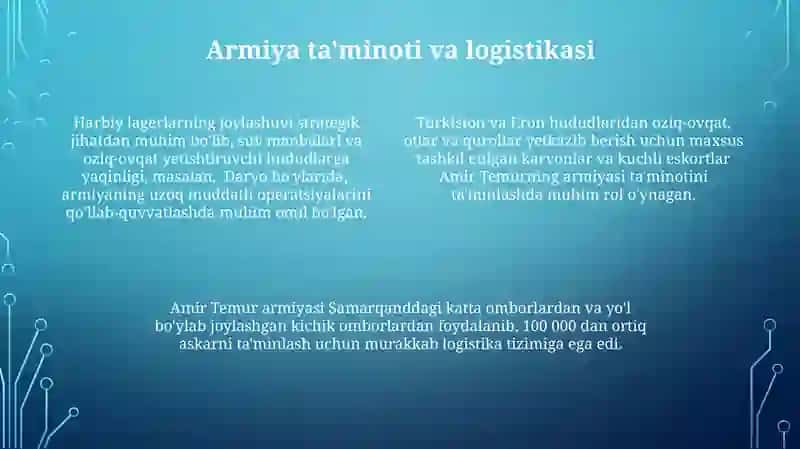 Amir Temur davlatida qoʻshin tuzilishi 4