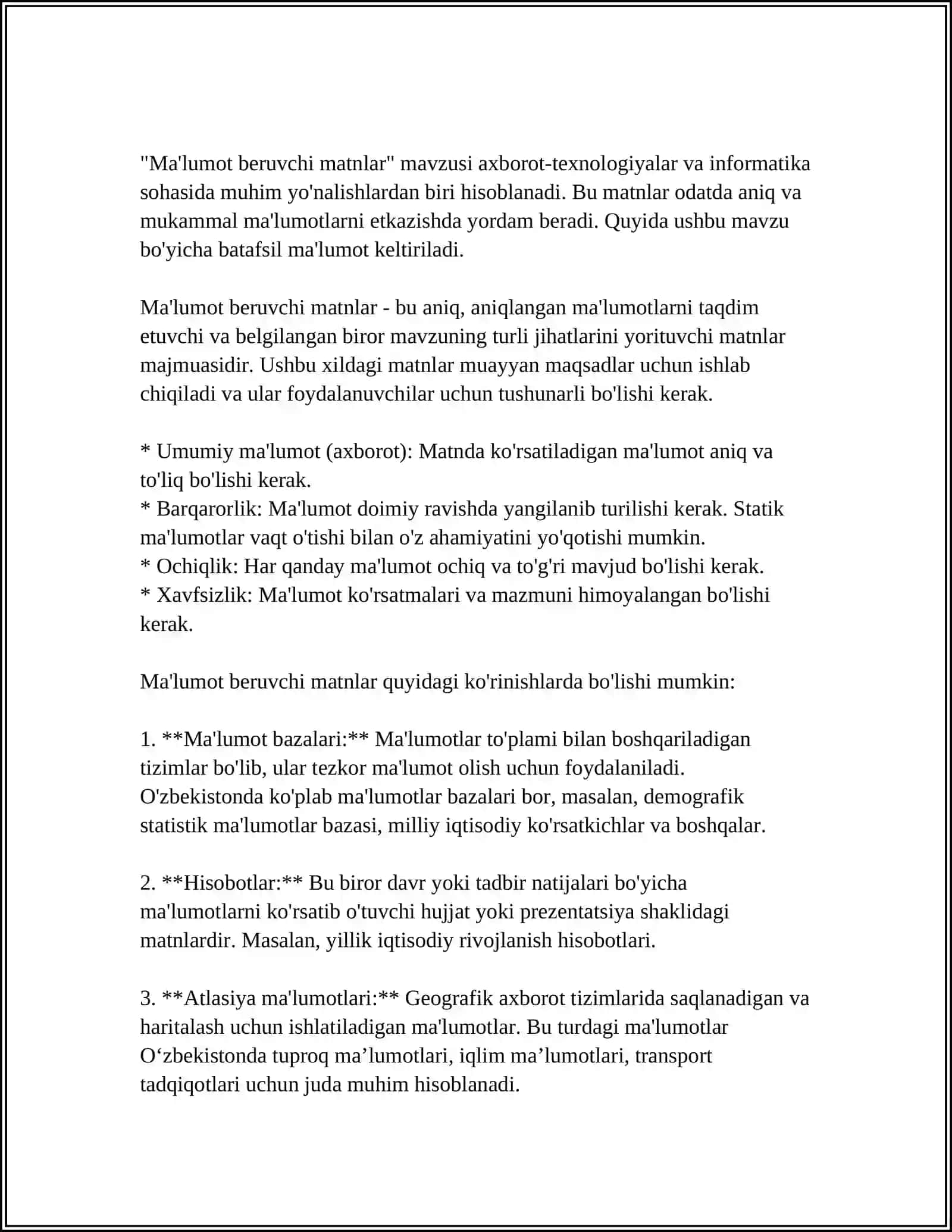 PIRLS XALQORO BAHOLASH DASTURIDA MATN TURLARI 4