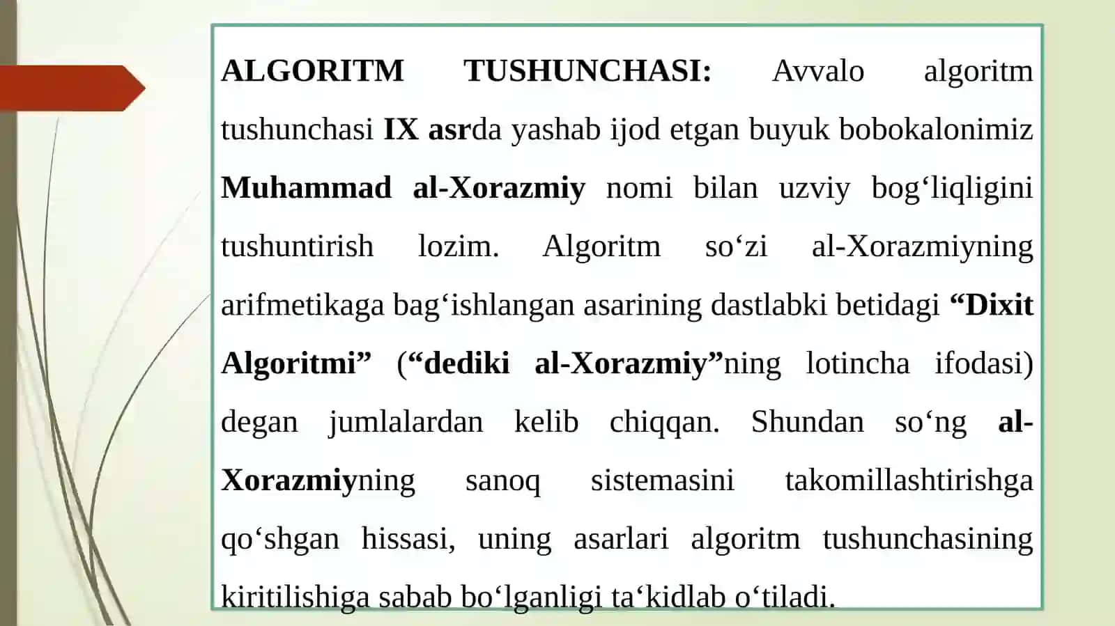 Algoritmlar haqida umumiy tushuncha 4