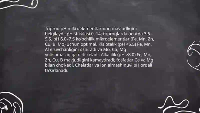 Tuproqning kimyoviy tarkibi va tuproqdagi mikroelementlar 4