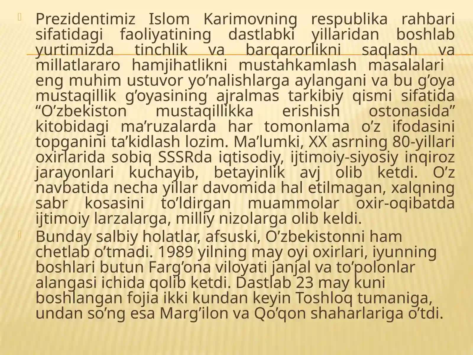 Tinchlik va barqarorlik yo’lidagi fidoiylik 4