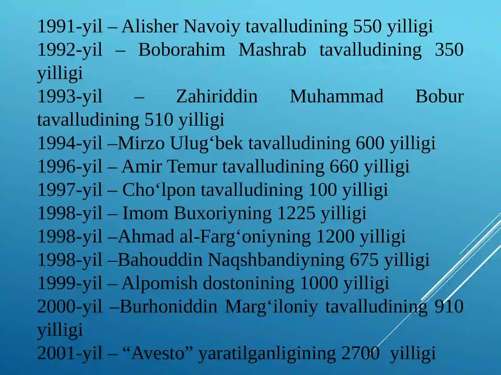 O`zbekistonning eng yangi tarixi fanidan 4